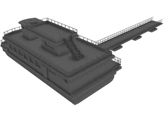 Tour Boat 3D Model preview