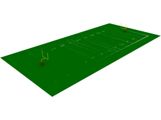 American Football Yard 3D Model preview