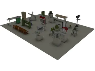 Woodworking Equipment 3D Model preview
