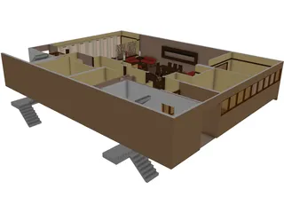 Bar Interior 3D Model preview