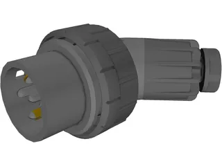 10 Amp Clipsal Plug (4 pin) 3D Model preview