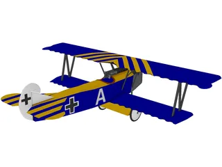 Fokker D.VII 3D Model preview