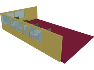 Diner Booths 3D Model preview