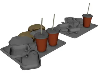 Fast Food Meals 3D Model preview