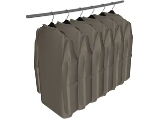 Jackets on Hangers 3D Model preview