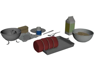 Meal Prep Items 3D Model preview