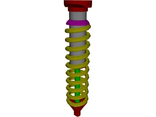Coilover Suspension (Spring and Shock) 3D Model preview