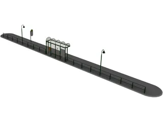 Bus Stop 3D Model preview