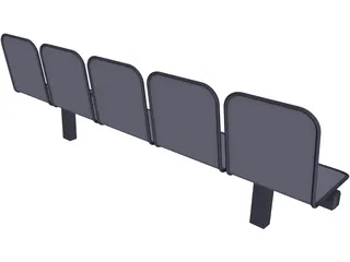 Airport Chairs 3D Model preview