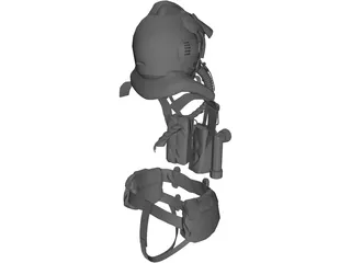 JSF USA Air Suit with Helmet 3D Model preview