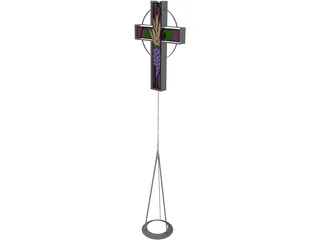 Carved Processional Cross 3D Model preview