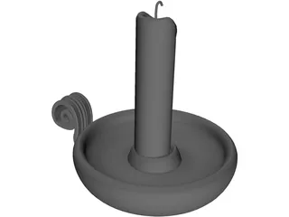 Bedtime Candle and Holder 3D Model preview