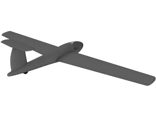 Sailplane Glider 3D Model preview