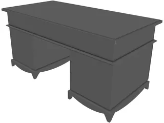 Old Wooden Desk 3D Model preview