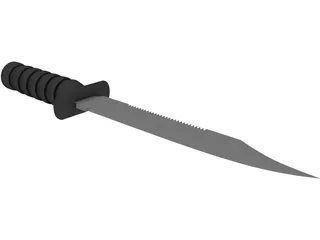 Ka-Bar Military Survival Knife 3D Model preview