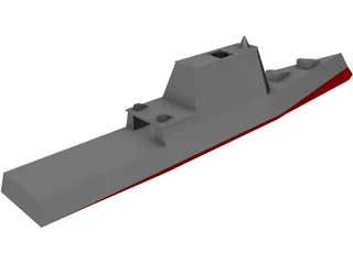 DDX Multi-Mission Stealth Destroyer 3D Model preview