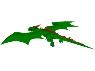 Little Green Dragon 3D Model preview