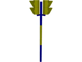 Pedestrian Street Light 3D Model preview
