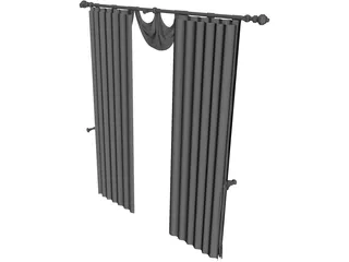 Curtains 3D Model preview