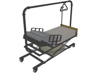 Hospital Bed 3D Model preview