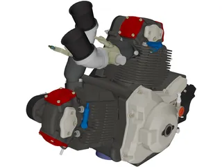 Honda CBR Blackbird 1100DS Engine 3D Model preview