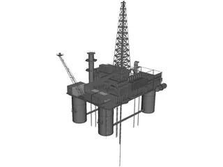 Oil Platform 3D Model preview