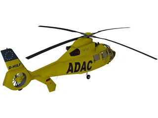 Eurocopter AS-365 Dauphin 3D Model preview
