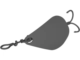 Spinner Fishing Lure 3D Model preview