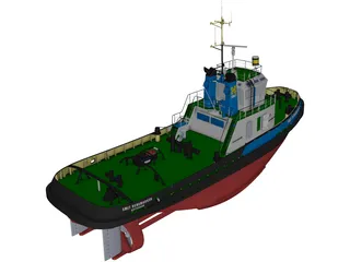 Tug Boat 3D Model preview