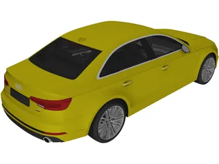 Audi A4 2.0T Quattro S-Line Sedan (2016) 3D Model preview