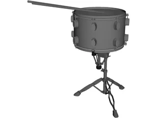 Snare Drum with Stand 3D Model preview