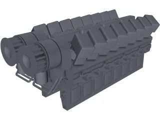 RK215 Diesel Engine 3D Model preview