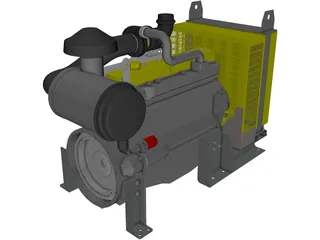 John Deere Engine 3D Model preview