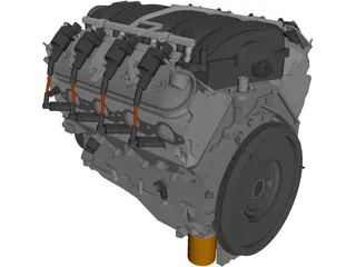 GM LS3 Engine 3D Model preview