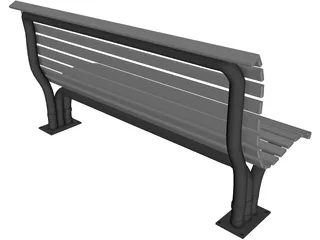 Park Bench 3D Model preview