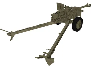 M101A1 Howitzer 3D Model preview