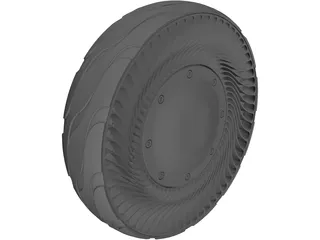 Airless Tire 3D Model preview