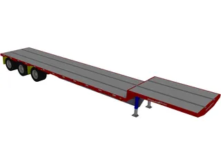 Dropdeck Trailer 3D Model preview