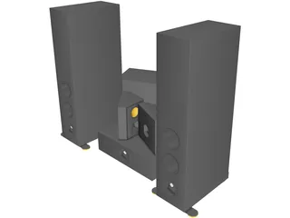 Home Theater Speaker System 3D Model preview