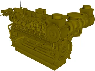 Caterpillar C35 Engine 3D Model preview