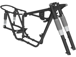 Triumph T120 Motorcycle Frame (1968) 3D Model preview