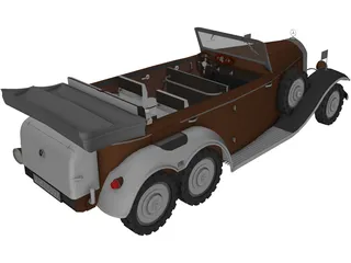 Mercedes-Benz G4 (1939) 3D Model preview