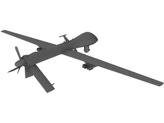 MQ-1B Predator Aircraft OAV 3D Model preview
