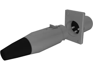 XLR Female Plug and Male Socket 3D Model preview