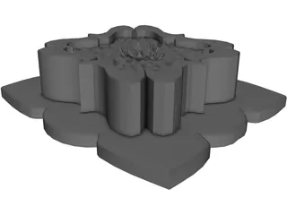 Oriental Fantasy Fountain 3D Model preview