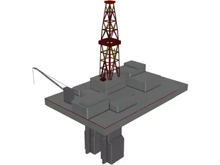 Oil Platform 3D Model preview