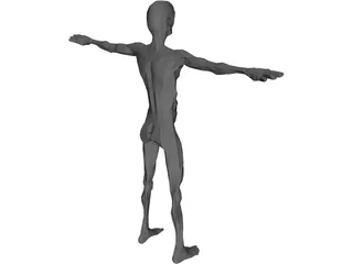 Old Skinny Man 3D Model preview