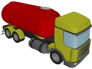 DAF Tanker Straight Truck 3D Model preview