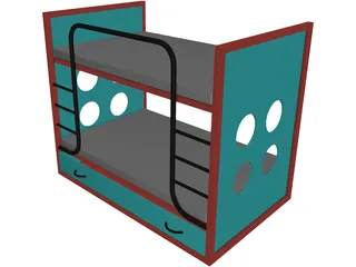 Kids Bed Baby 3D Model preview