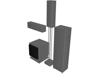 Home Cinema Set Pioneer 3D Model preview